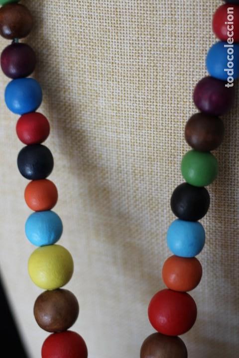 Joyeria: LARGO COLLAR DE MADERA CON GRANDES BOLAS Y DE ALEGRES COLORES 90 CM - Foto 5