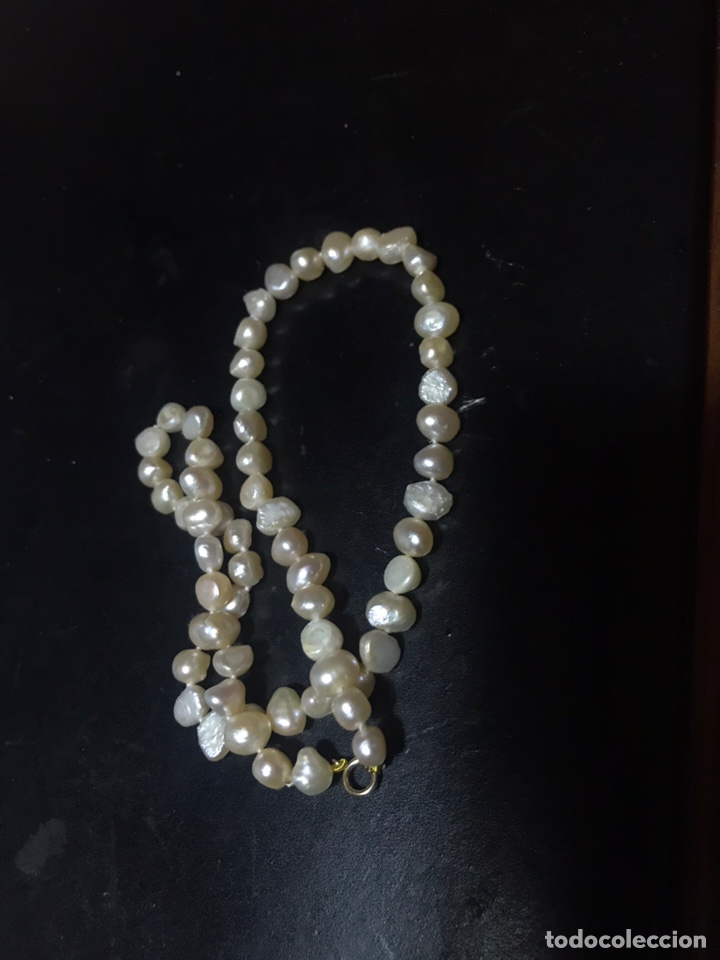 Schmuck: Collar de perlas naturales cierre oro