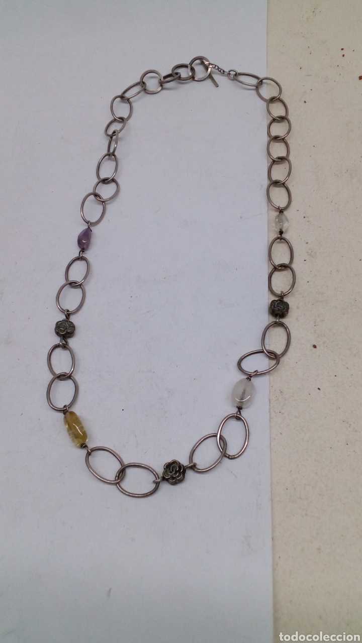 Joyeria: Collar plata con piedras naturales