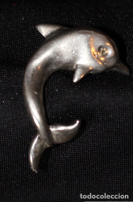 Joyeria: ANTIGUO BROCHE DELFIN EN PLATA - Foto 4