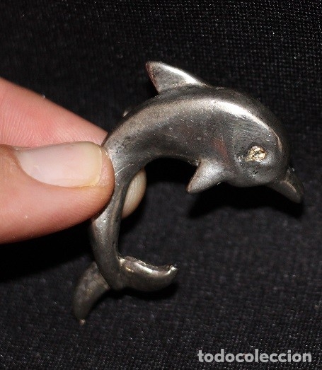 Joyeria: ANTIGUO BROCHE DELFIN EN PLATA - Foto 5