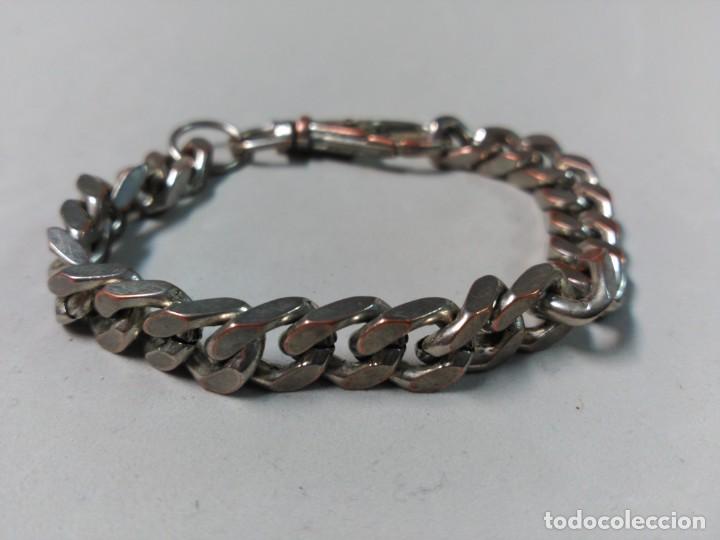 Gioielleria: PULSERA DE METAL PLATEADO, ESLABONES GRANDES
