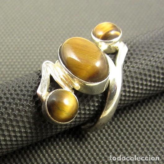 Joyeria: Anillo de Ojo de tigre y Plata de ley - Foto 1