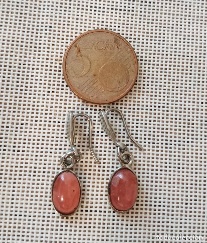 Joyeria: Pendientes plateados piedra rosa - Foto 1