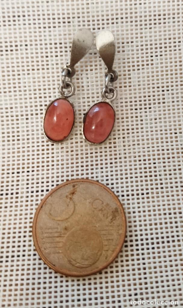 Joyeria: Pendientes plateados piedra rosa - Foto 3