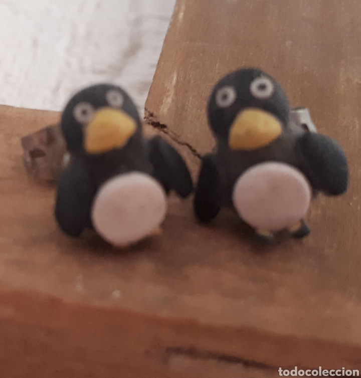 Joalharia: Pendientes ping&uuml;inos arcilla polim&eacute;rica