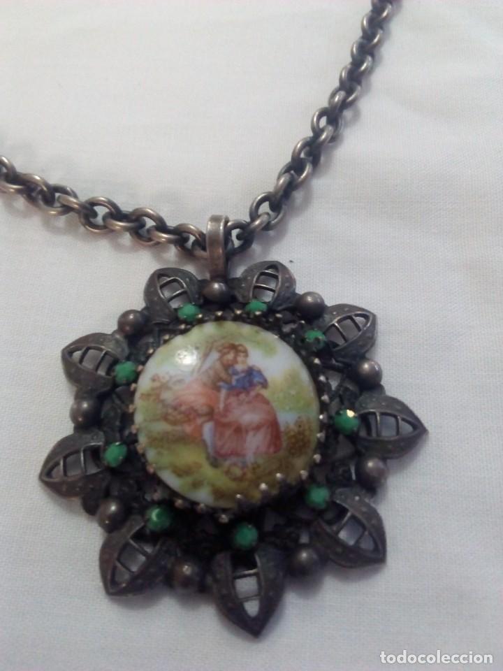 Joyeria: Cadena con colgante en porcelana antigua - Foto 1
