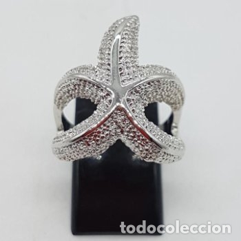 Joyeria: Original y elegante anillo con ba&ntilde;o de plata con forma de estrella de mar. - Foto 4