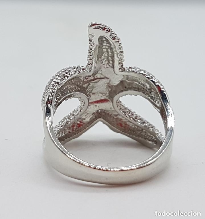 Joyeria: Original y elegante anillo con ba&ntilde;o de plata con forma de estrella de mar. - Foto 5