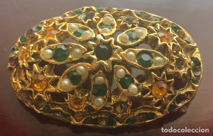 Joyeria: Broche dorado en bronce y pedrer&iacute;a - Foto 2