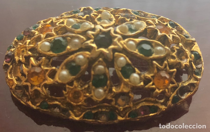 Joyeria: Broche dorado en bronce y pedrer&iacute;a - Foto 3