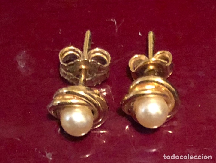 Joyeria: Pareja de pendientes chapados en oro - Foto 2