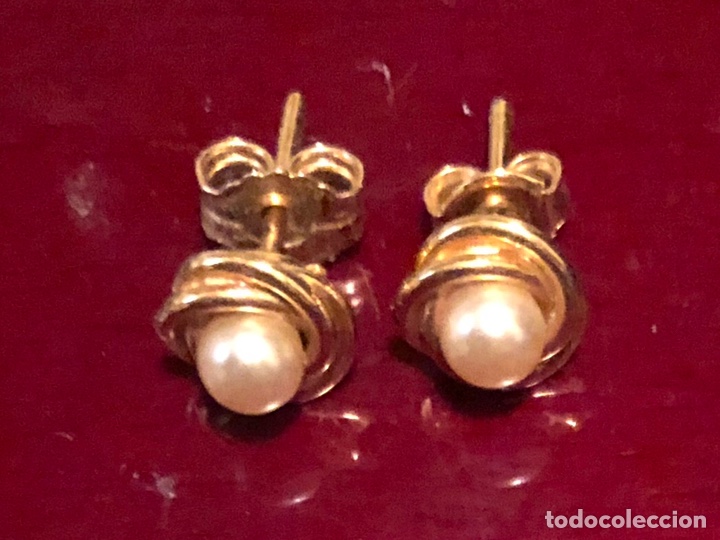 Joyeria: Pareja de pendientes chapados en oro - Foto 3