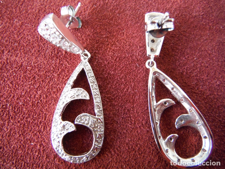 Joyeria: PENDIENTES LARGO PLATA LEY 725 CON CIRCONITAS - Foto 3