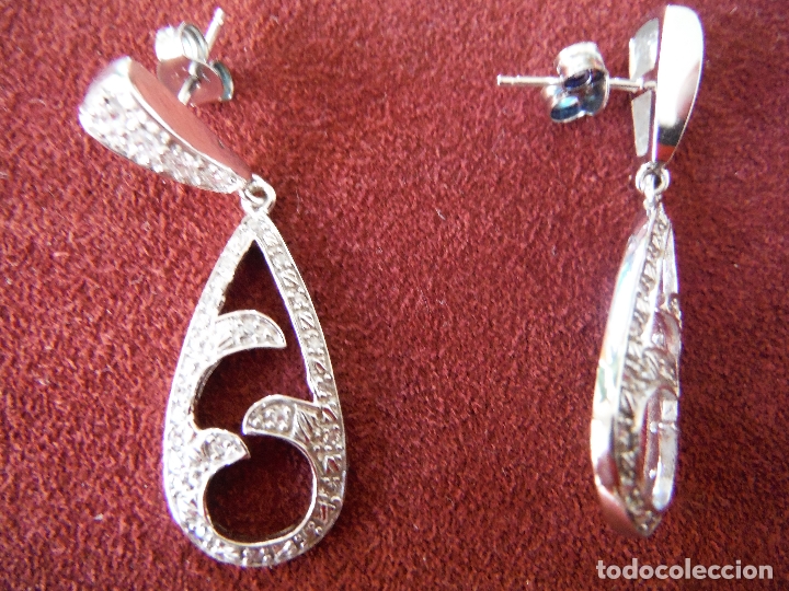 Joyeria: PENDIENTES LARGO PLATA LEY 725 CON CIRCONITAS - Foto 4