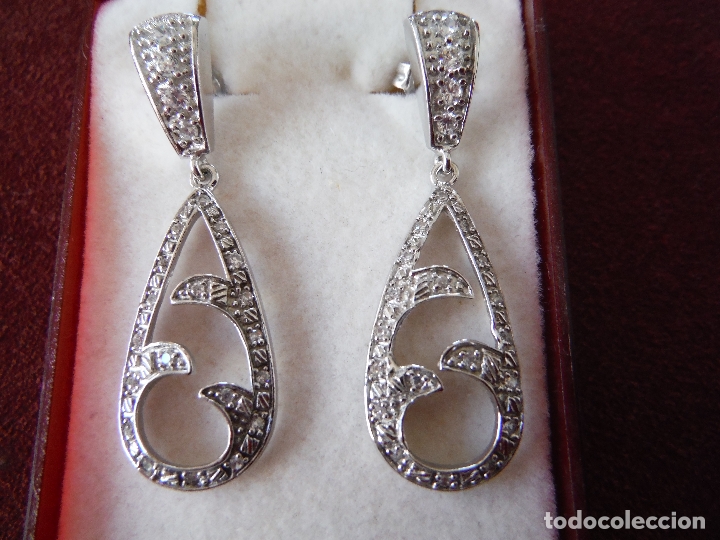 Joyeria: PENDIENTES LARGO PLATA LEY 725 CON CIRCONITAS - Foto 1