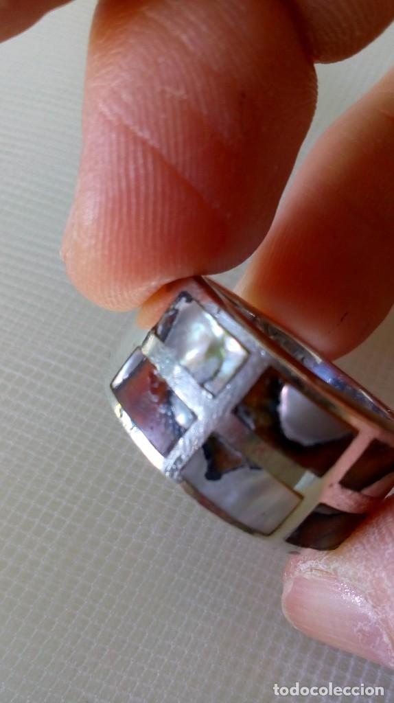 Joyeria: Anillo de plata con incrustaciones de n&aacute;car - Foto 4