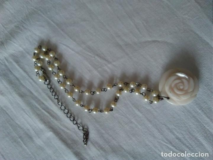 Joyeria: 54-COLLAR ANTIGUO FLOR DE CORAL BLANCO Y PERLITAS - Foto 7