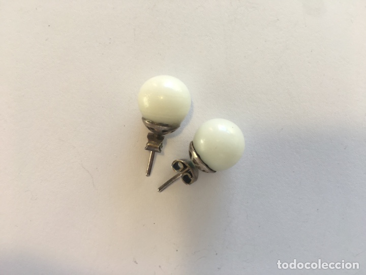 Joyeria: Pendiente de plata con esfera blanca - Foto 3