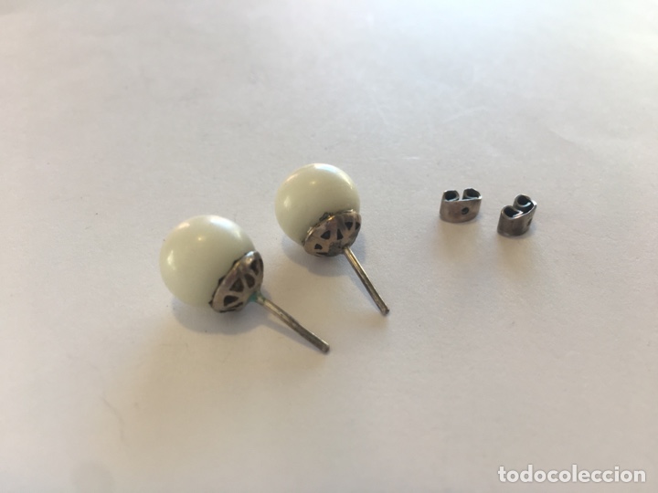 Joyeria: Pendiente de plata con esfera blanca - Foto 4