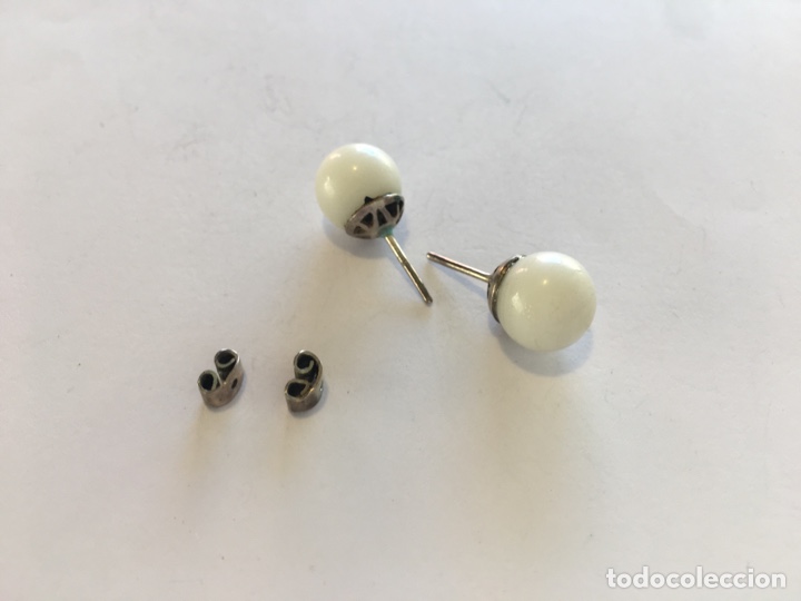 Joyeria: Pendiente de plata con esfera blanca - Foto 6