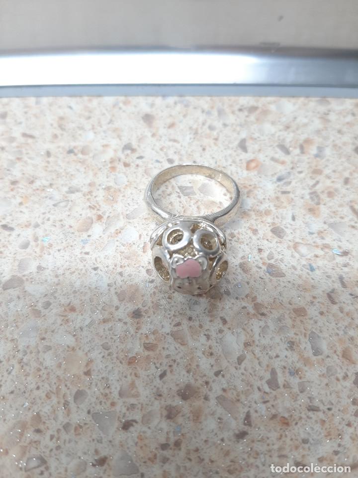 Joaillerie: ANILLO SONAJERO DE PLATA CON DIBUJO ESMALTADO ( PERFECTO )
