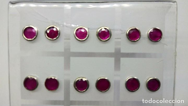 Joyeria: PENDIENTES DE PLATA CON RUBIES. - Foto 2