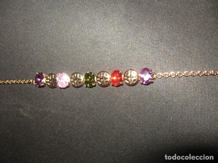Joyeria: Pulsera dorada con circonios de colores, estilo oriental. - Foto 7