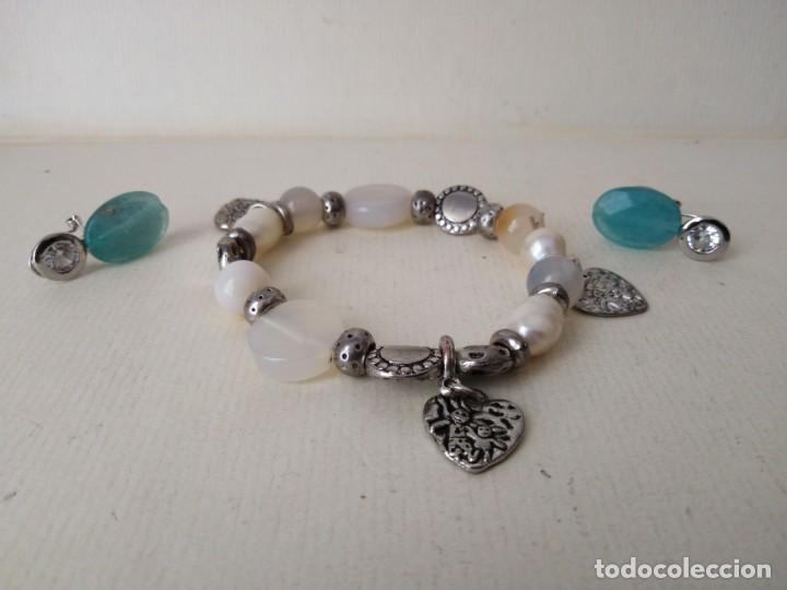 Joyeria: Pulsera con diges. piedras. y perlas. 6y pendientes - Foto 1