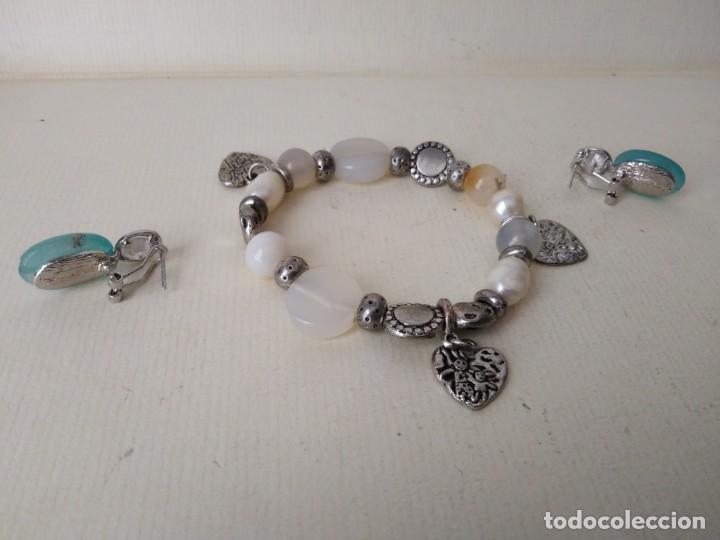 Joyeria: Pulsera con diges. piedras. y perlas. 6y pendientes - Foto 8