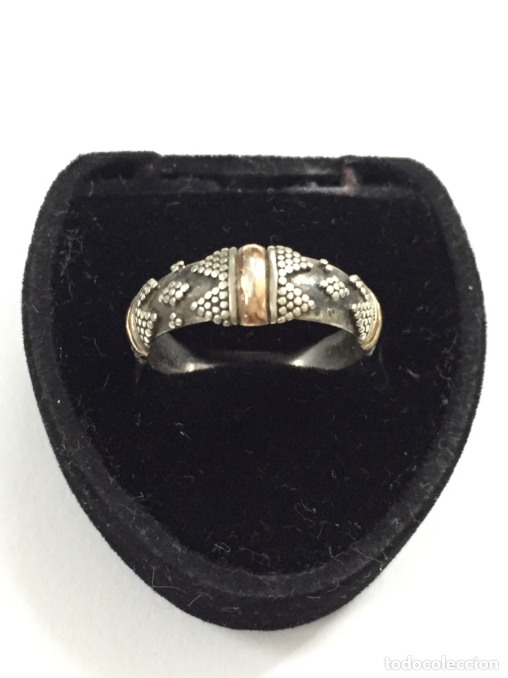 Joyeria: Sortija vintage de plata y oro/S151 - Foto 1