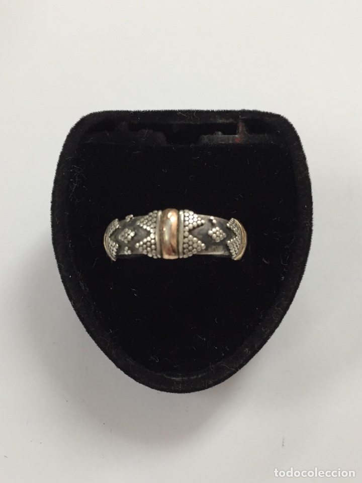 Joyeria: Sortija vintage de plata y oro/S151 - Foto 4
