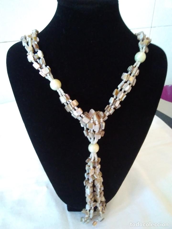Joalharia: 43-BONITO Y ORIGINAL COLLAR VINTAGE, nacarado