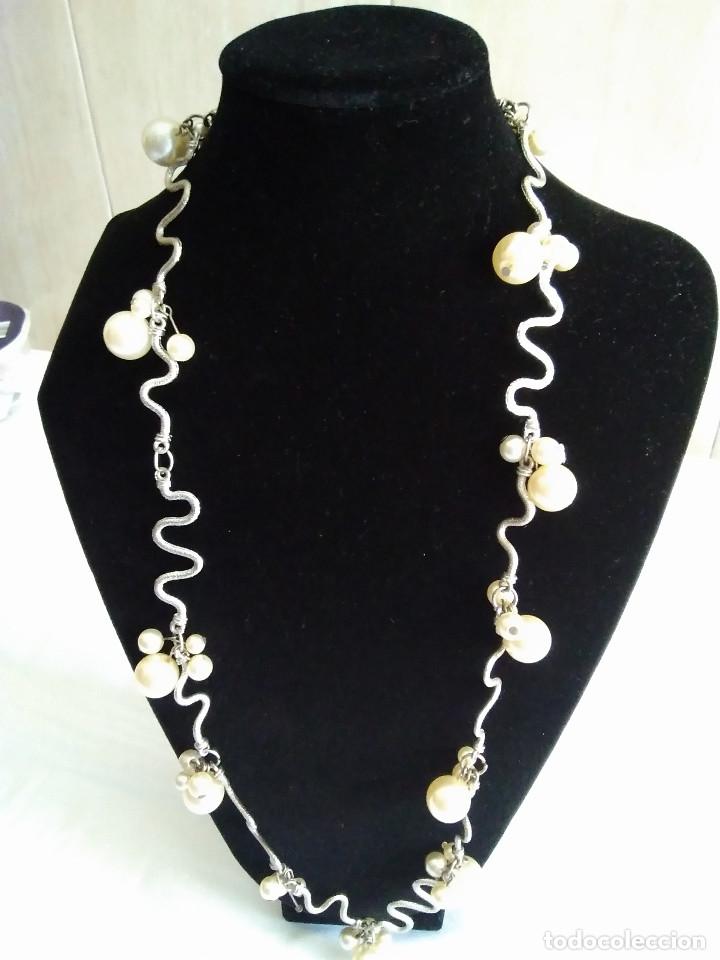 Joyeria: 37-COLLAR DE ALPACA PLATEADA Y PERLITAS - Foto 1