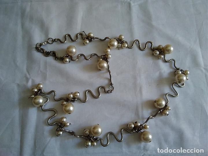 Joyeria: 37-COLLAR DE ALPACA PLATEADA Y PERLITAS - Foto 2
