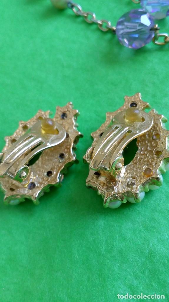 Joyeria: LOTE DE COLLAR, 3 PARES DE PENDIENTES Y BROCHE - Foto 8