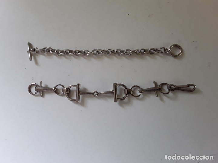 Gioielleria: Dos pulseras de metal, una de argollas y otra Sebastian SA. Elche Spain RF 674, S.733