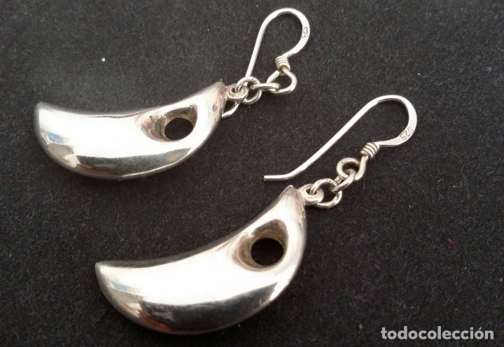 Joyeria: HERMOSOS PENDIENTES DE PLATA CON CONTRASTE - Foto 1
