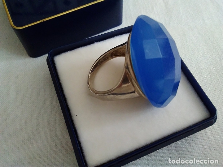 Joalharia: 66-ANILLO DE PLATA DE LEY 925 Y CUARZO AZUL
