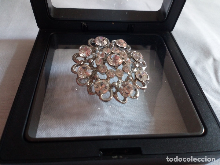 Joalharia: 90-PRECIOSO BROCHE PLATEADO CRISTAL SUIZO