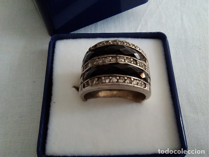 Joyeria: 76-ANILLO MACIZO, PLATA DE LEY 925 , ONIX Y MARQUESITAS - Foto 3