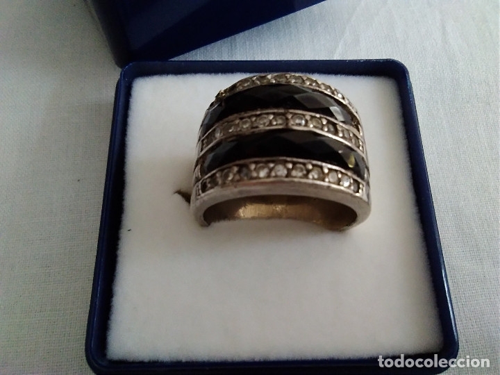 Joyeria: 76-ANILLO MACIZO, PLATA DE LEY 925 , ONIX Y MARQUESITAS - Foto 4