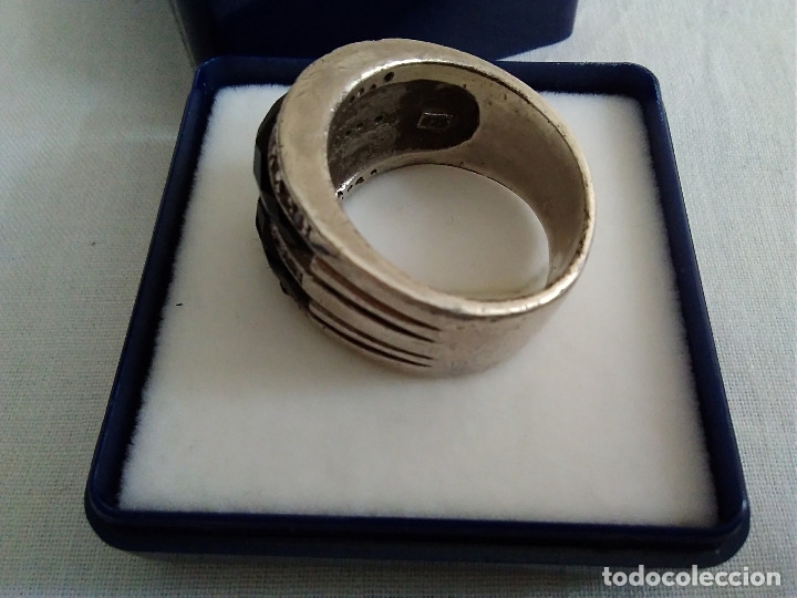 Joyeria: 76-ANILLO MACIZO, PLATA DE LEY 925 , ONIX Y MARQUESITAS - Foto 5