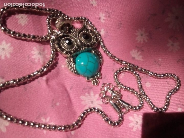 Joalharia: Colgante de buho piedra azul bisuteria