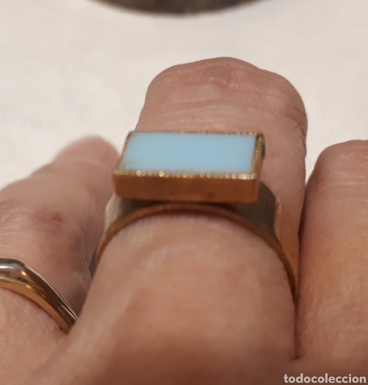 Gioielleria: Anillo vintage dorado azul