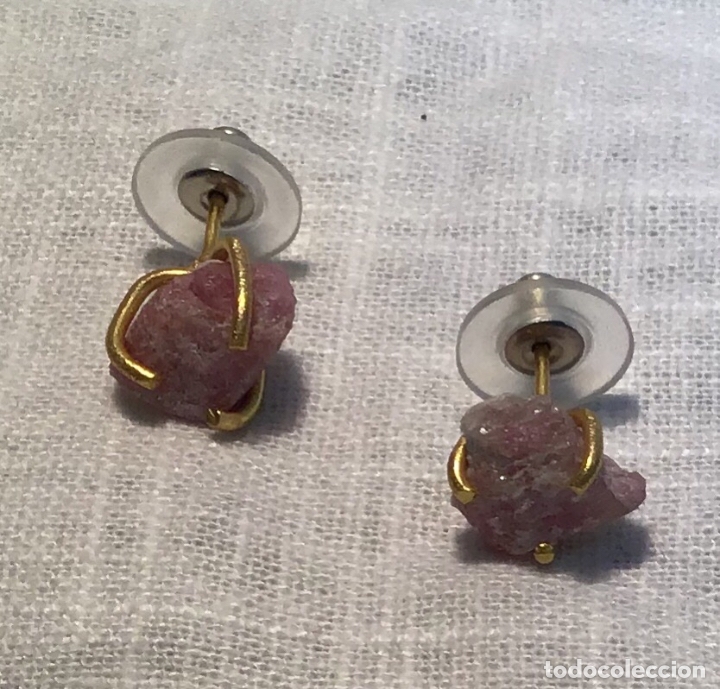 Joyeria: PENDIENTES DORADOS CON RODONITAS - Foto 2