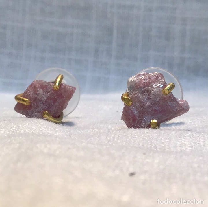 Joyeria: PENDIENTES DORADOS CON RODONITAS - Foto 1