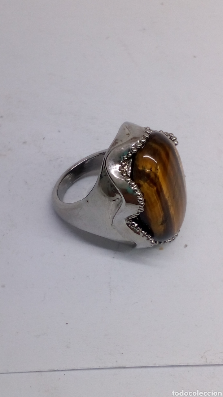 Gioielleria: Anillo de bisuter&iacute;a piedra ojo se tigre gran calidad/s91