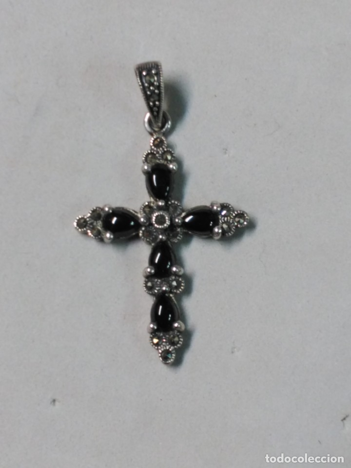 Joaillerie: COLGANTE DE PLATA Y CRISTALES NEGROS, CColgaRUZ