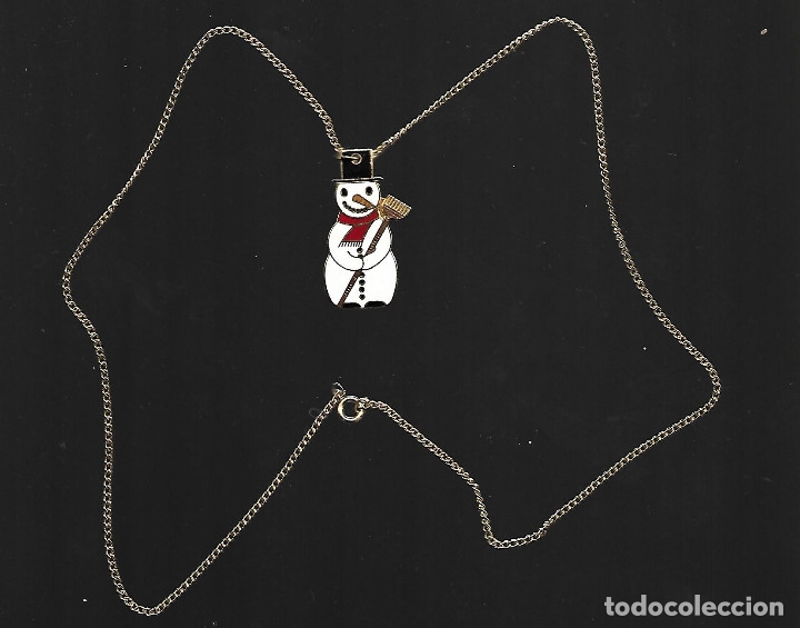 Joyeria: BONITO COLGANTE DE NAVIDAD ESMALTE Y BRONCE CADENA DORADA NUEVO PERFECTO